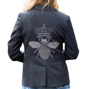 Bee Pinstripe - Charcoal